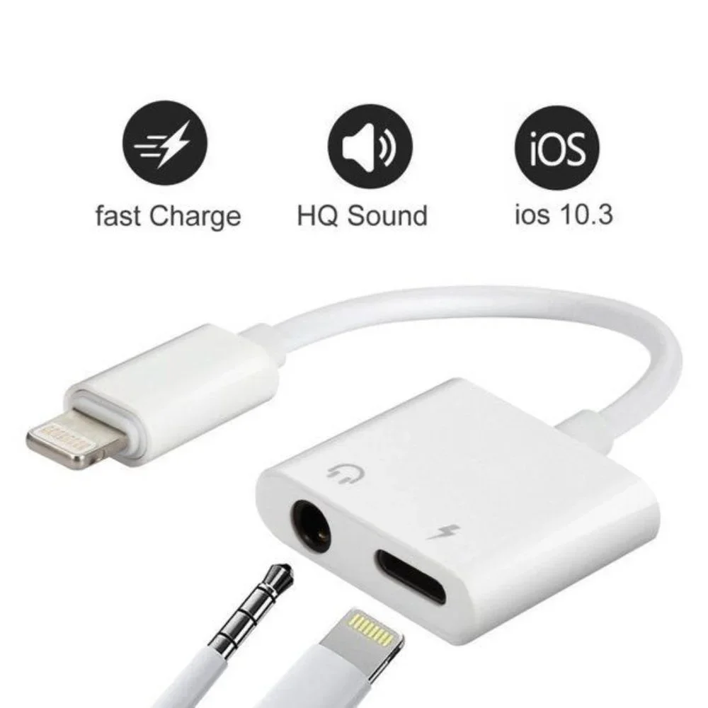 2 in 1 iPhone Aux Audio Adaptor and charging Port - New in Box